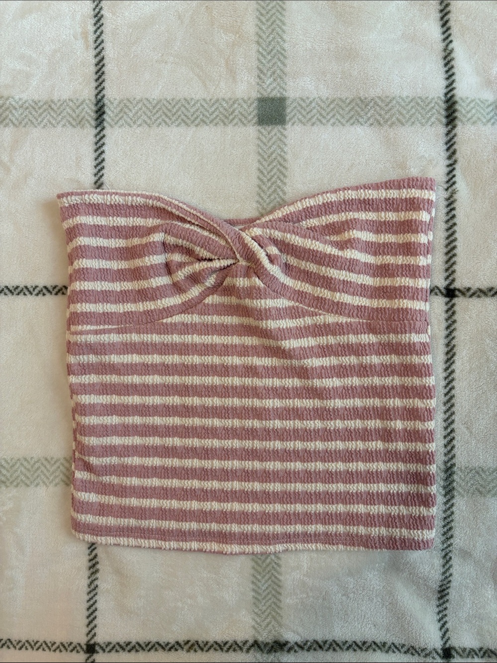 Antistar Pink & White Striped Tube Top